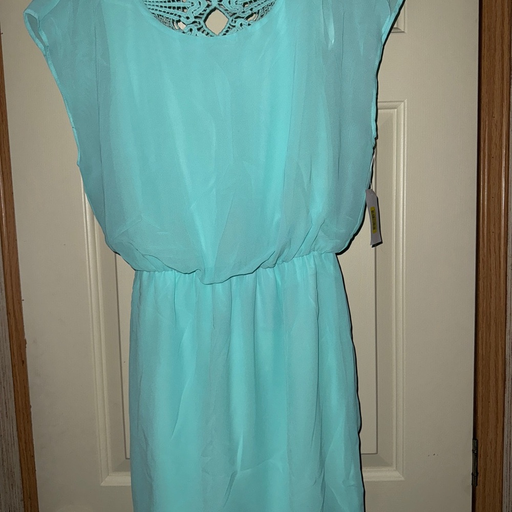 Joni Kristopher  Elegant Aqua Sleeveless Dress BNWT